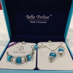 Bella Perlina Jewelry Set - Blue/White